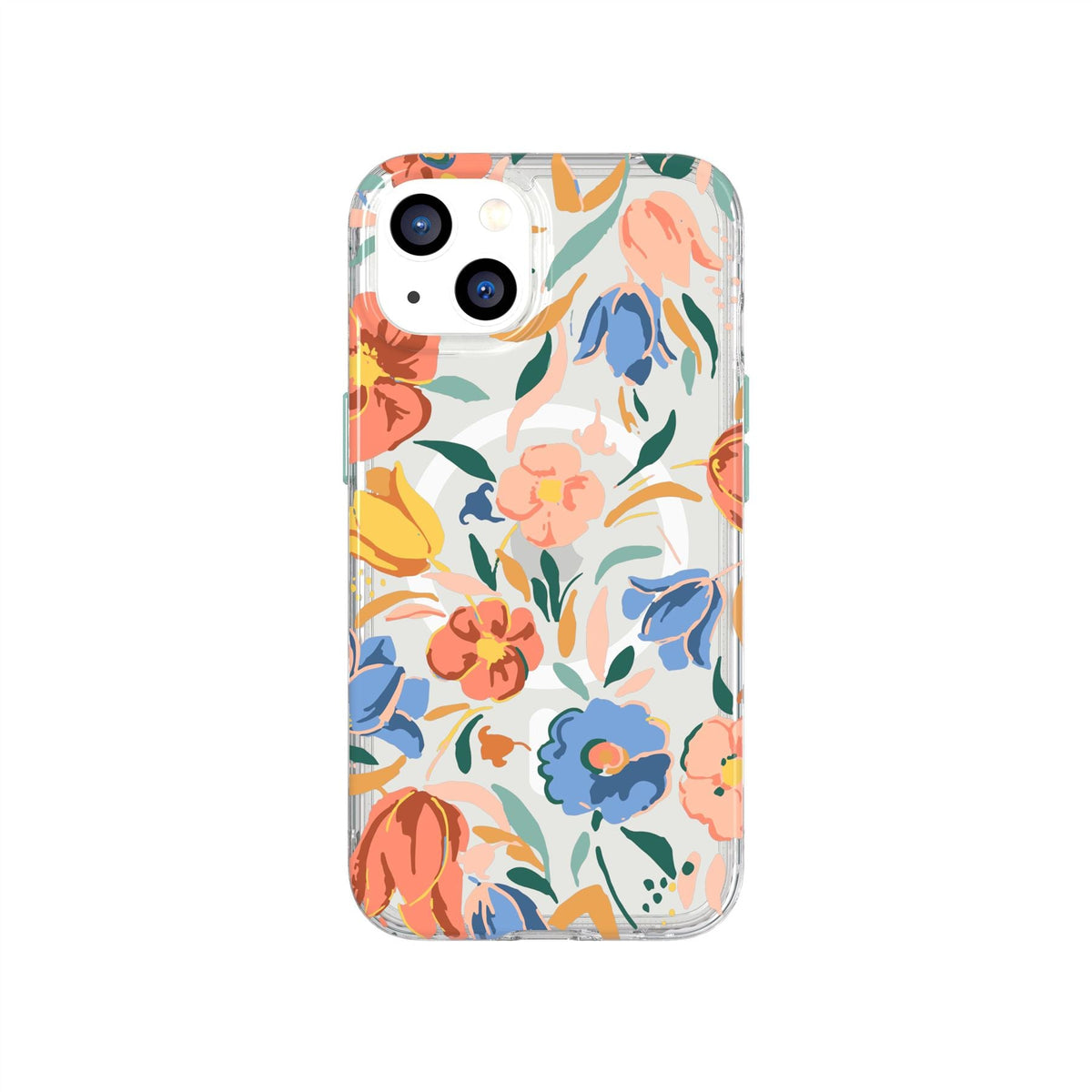 EvoArt - Apple iPhone 13 Case MagSafe Compatible - Peach Tulip