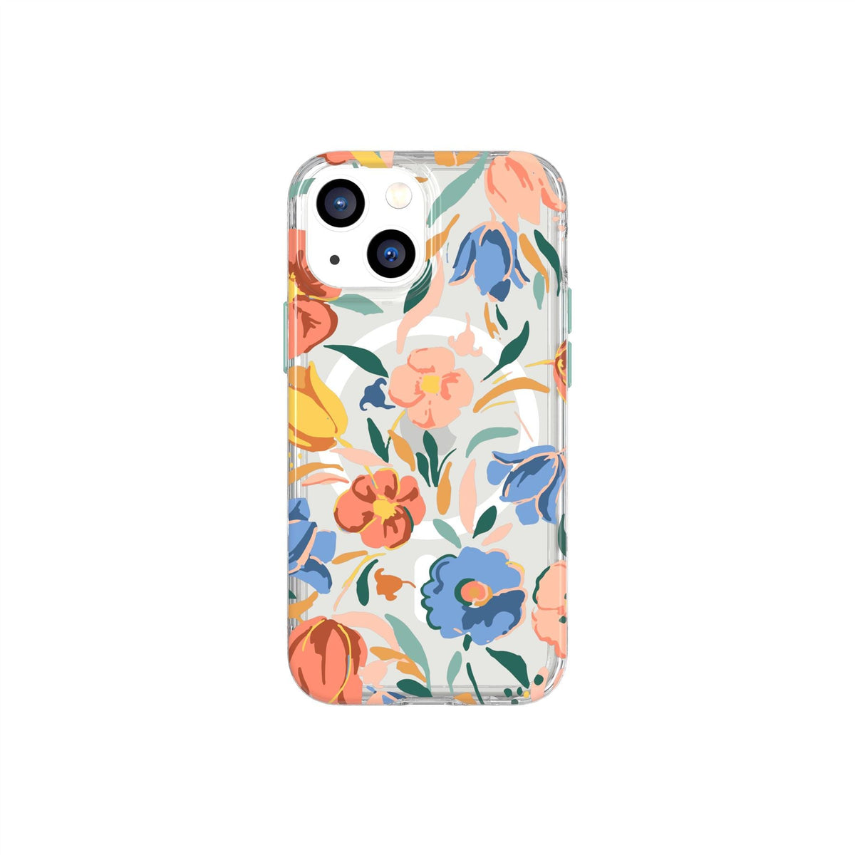 EvoArt - Apple iPhone 13 Mini Case MagSafe Compatible - Peach Tulip