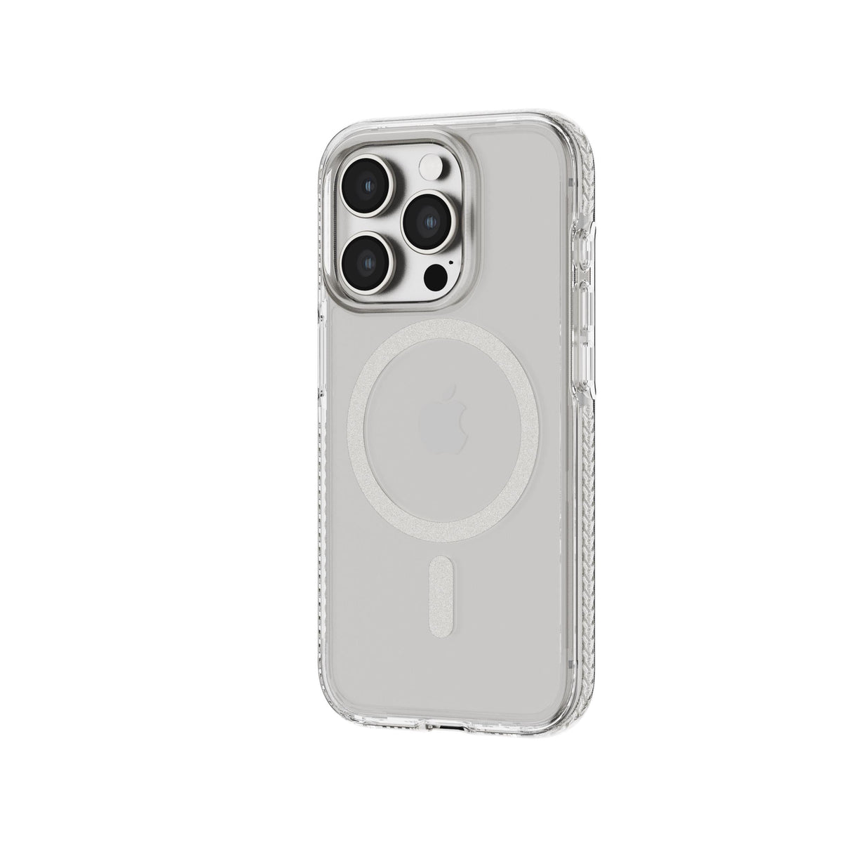 EvoCrystal - Apple iPhone 15 Pro Case MagSafe Compatible - White Titanium
