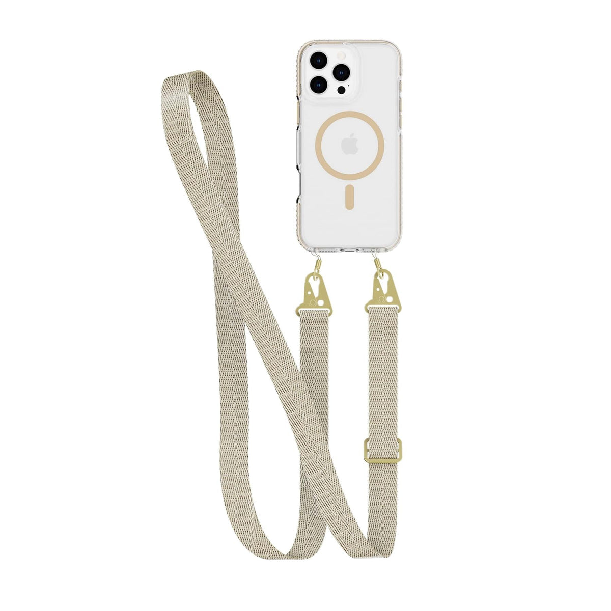 EvoCrystal - Apple iPhone 16 Pro Max Case with Cross-Body - Gold
