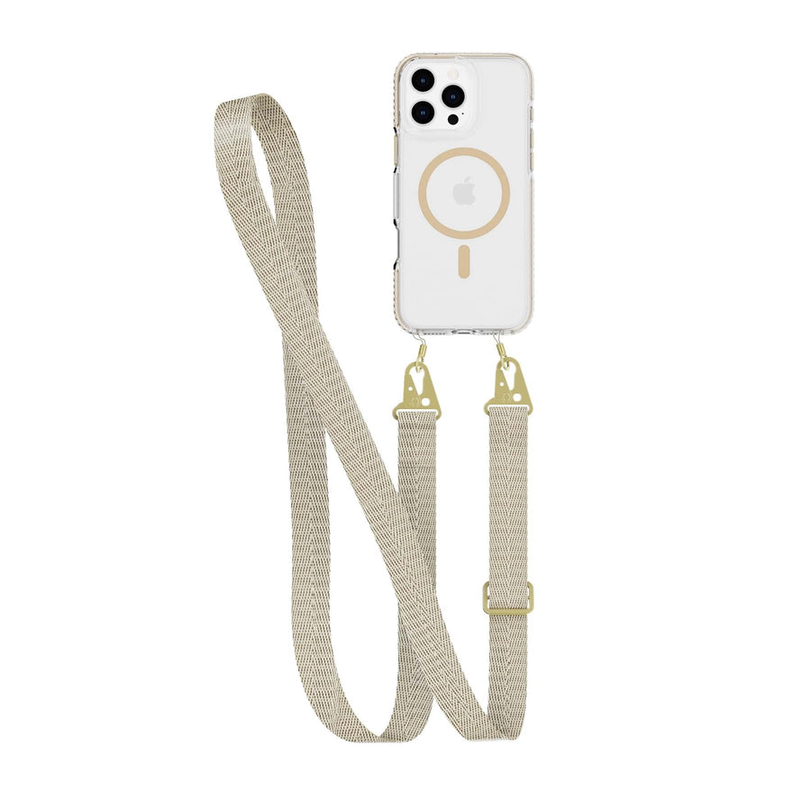 EvoCrystal - Apple iPhone 16 Pro Max Case with Cross-Body - Gold