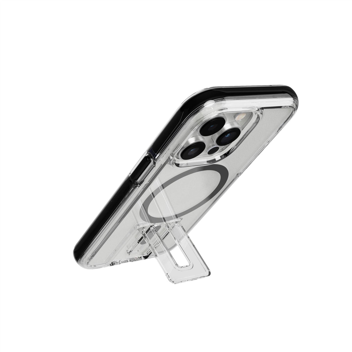 EvoCrystal Kick - Apple iPhone 14 Pro Case MagSafe Compatible - Clear Black