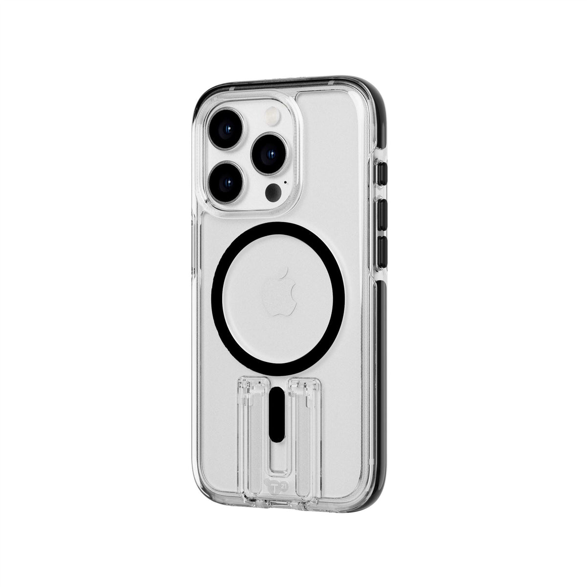 EvoCrystal Kick - Apple iPhone 15 Pro Case MagSafe Compatible - Clear Black