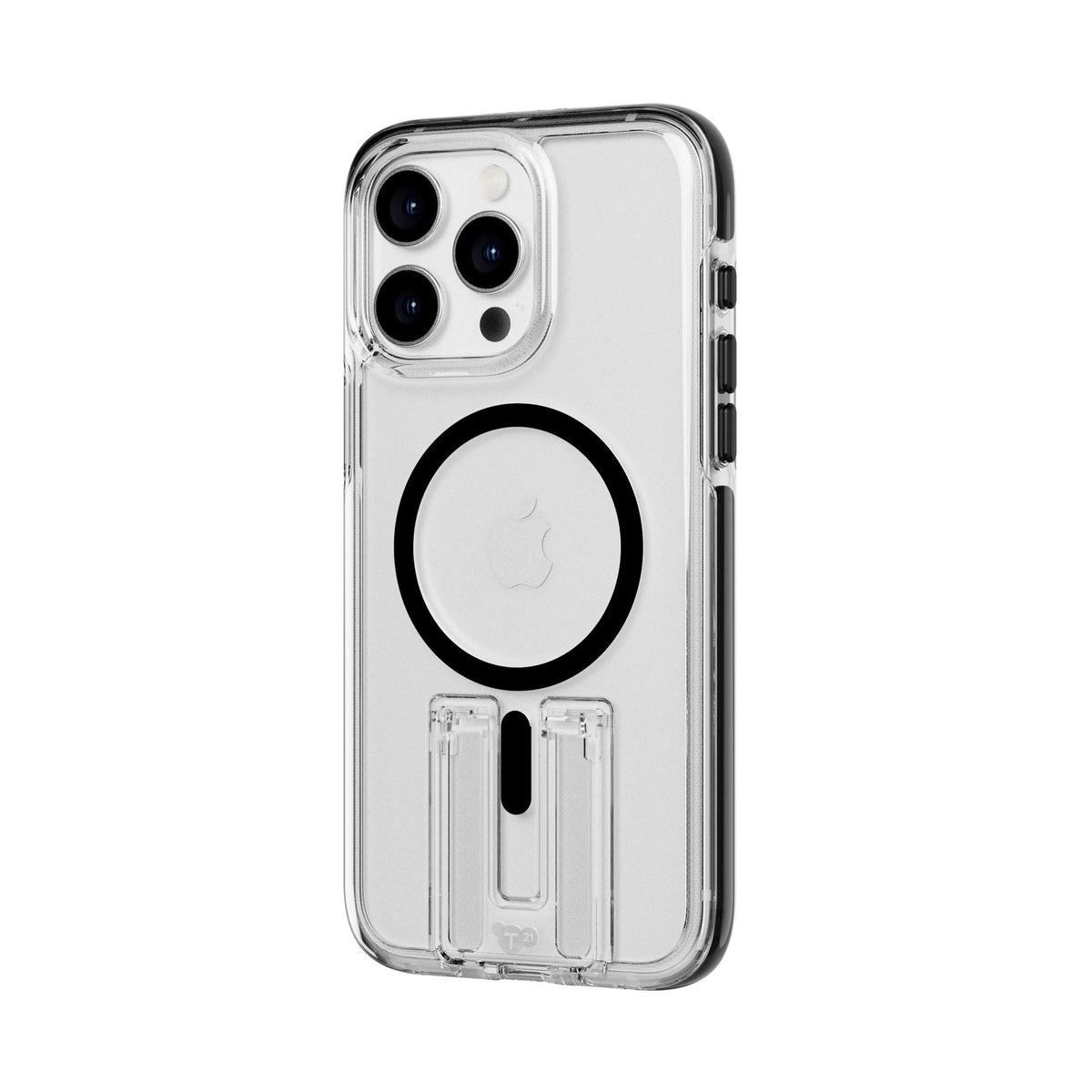 EvoCrystal Kick - Apple iPhone 15 Pro Max Case MagSafe Compatible - Clear Black