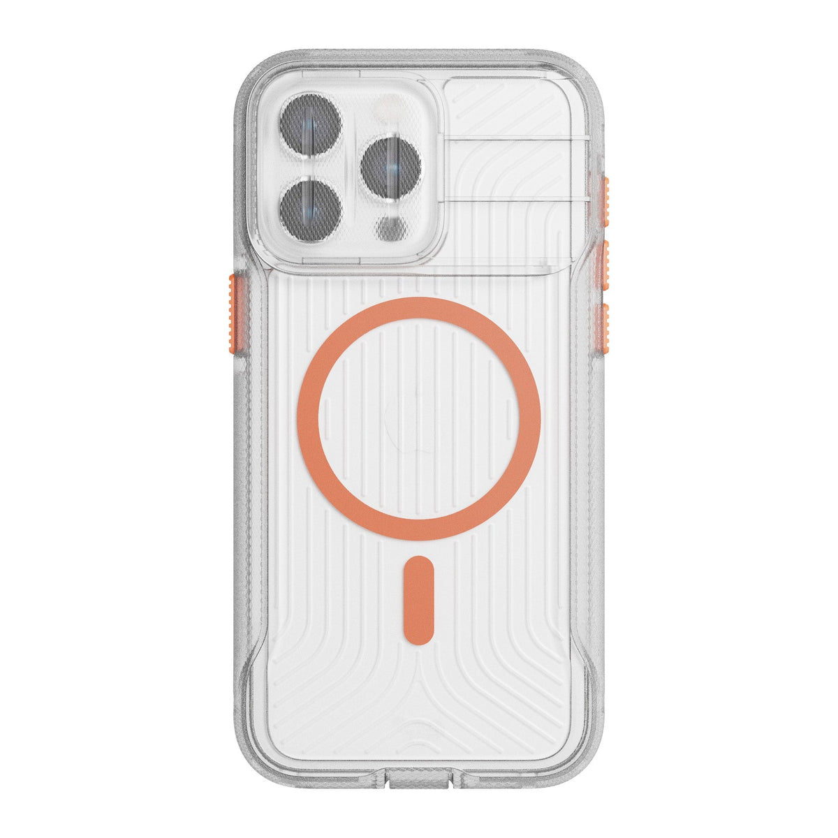 EvoMax MagSafe - Apple iPhone 15 Pro Max Case - Clear/Vivid Orange