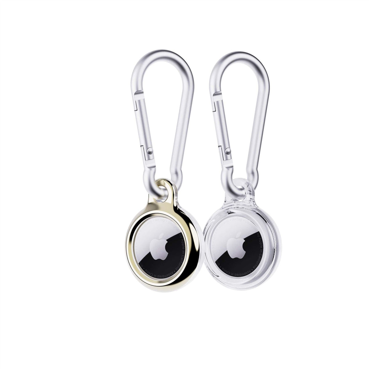 EvoPop - Apple AirTag Case Bundle (x2) - Gold & Clear