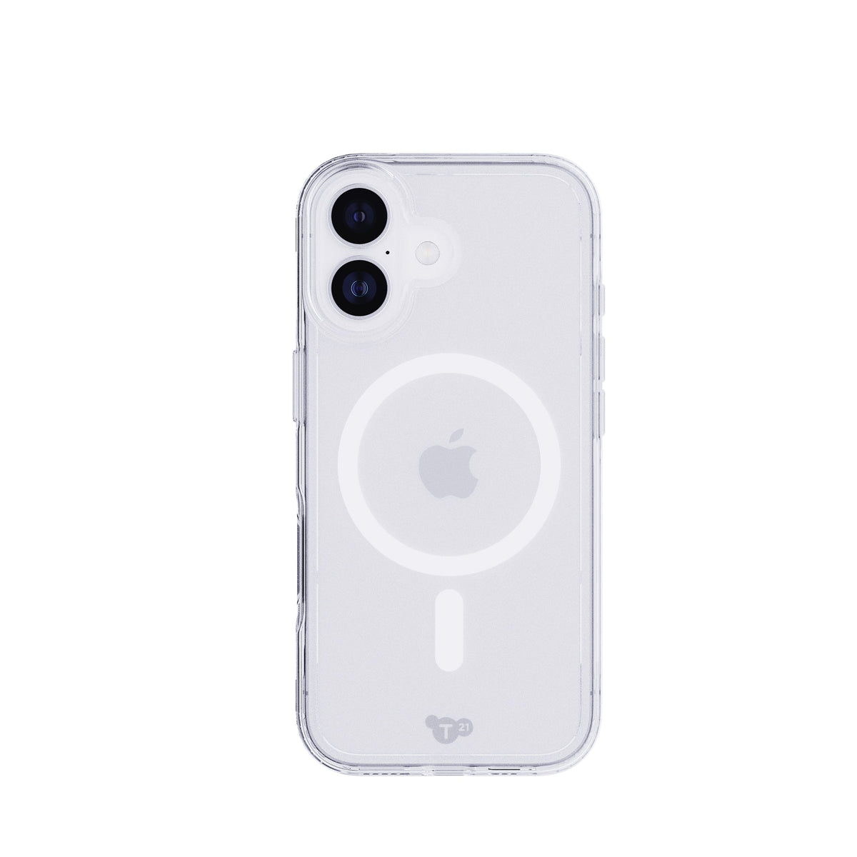 View of the back of the phone case from straight on with phone inside#color_clear