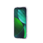 Three-quarter view of front of phone case with phone inside and screen activated#color_clear
