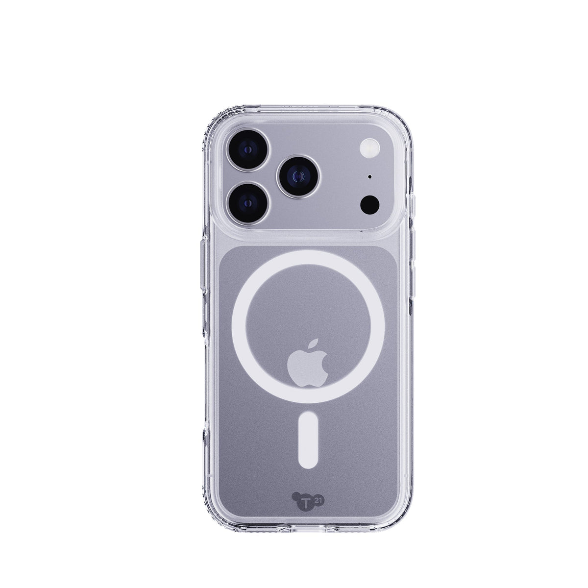 View of the back of the phone case from straight on with phone inside#color_clear