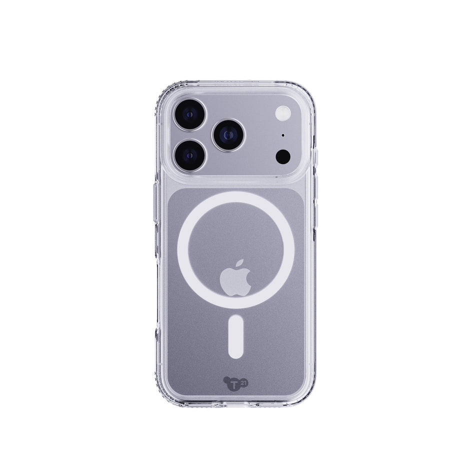 View of the back of the phone case from straight on with phone inside#color_clear