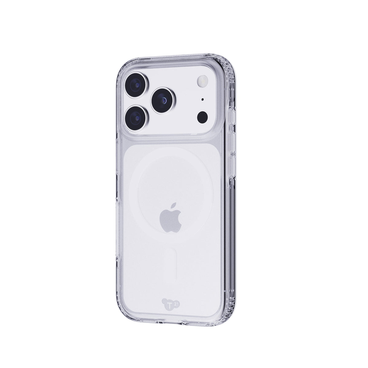 Three-quarter view of back of phone case with phone inside#color_clear