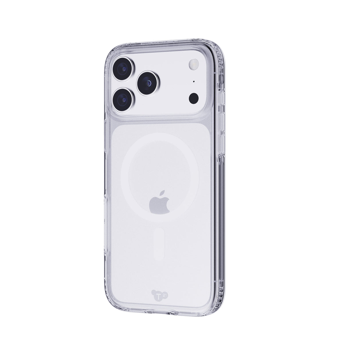 Three-quarter view of back of phone case with phone inside#color_clear