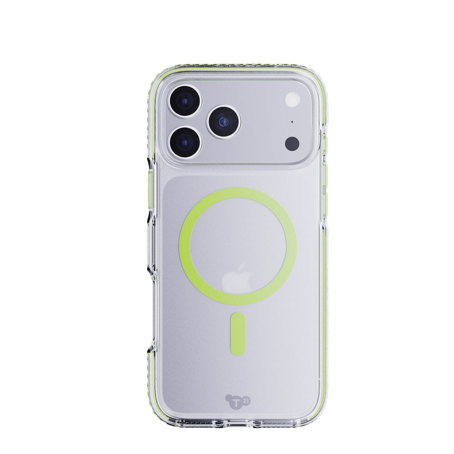 EvoCrystal Glow MagSafe - Apple iPhone 17 Pro Max Case - Green (Glow-In-The-Dark MagSafe ring)