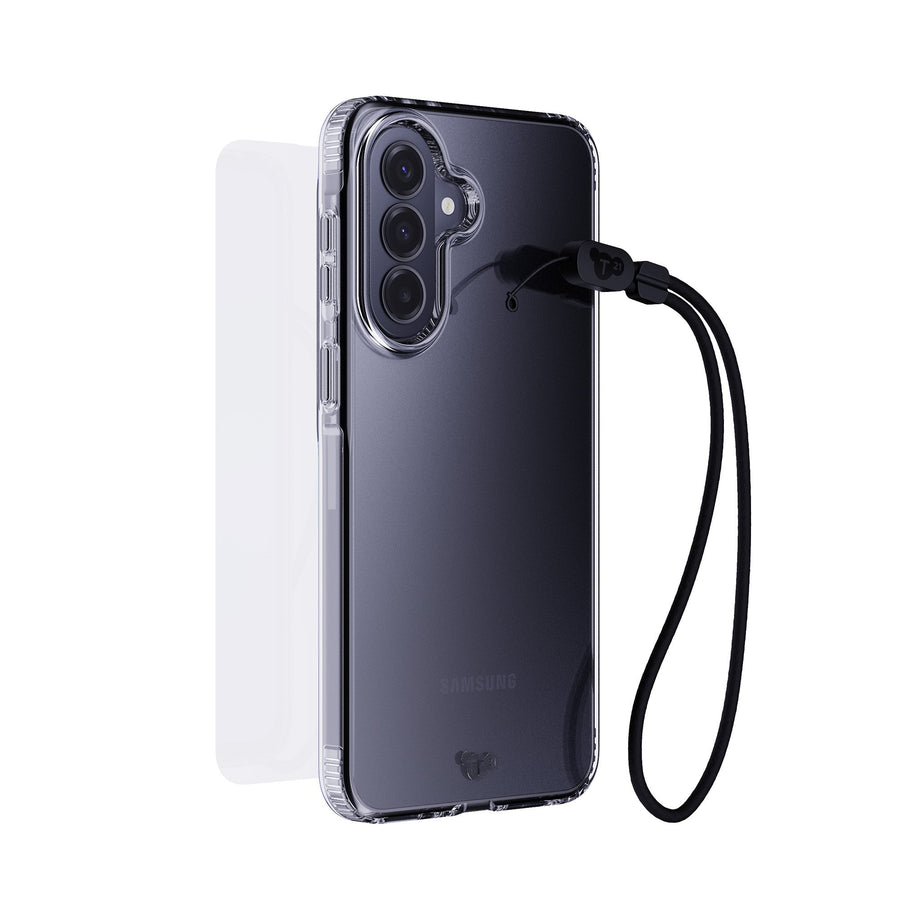 EvoLite Clear + Tempered Glass + Lanyard - Samsung Galaxy A37/A36 3-in-1 Bundle - Clear