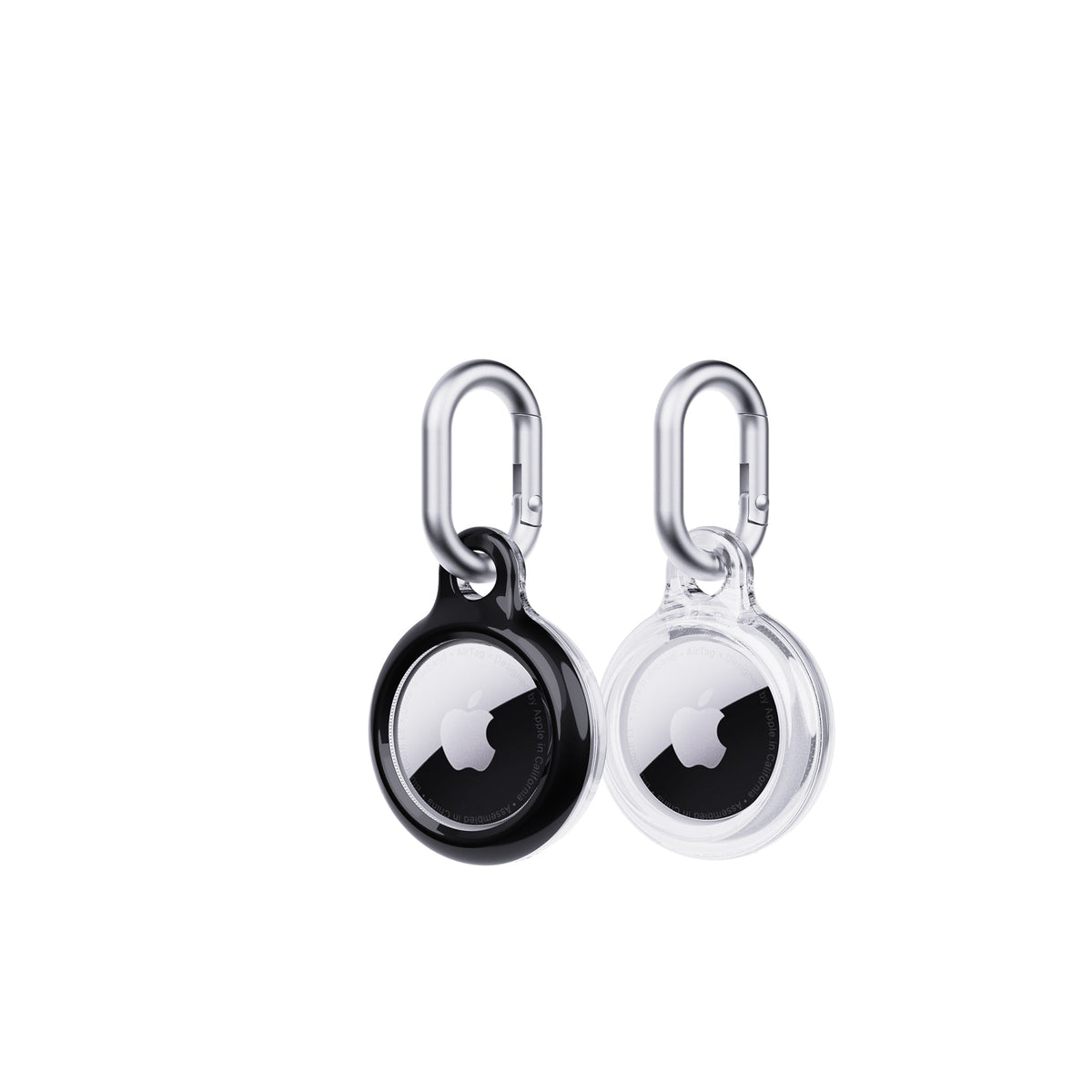 EvoPop - Apple AirTag Case Bundle (x2) - Black & Clear