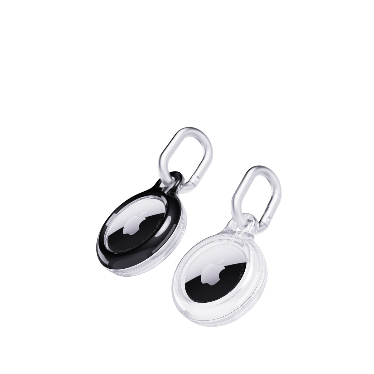 EvoPop - Apple AirTag Case Bundle (x2) - Black & Clear