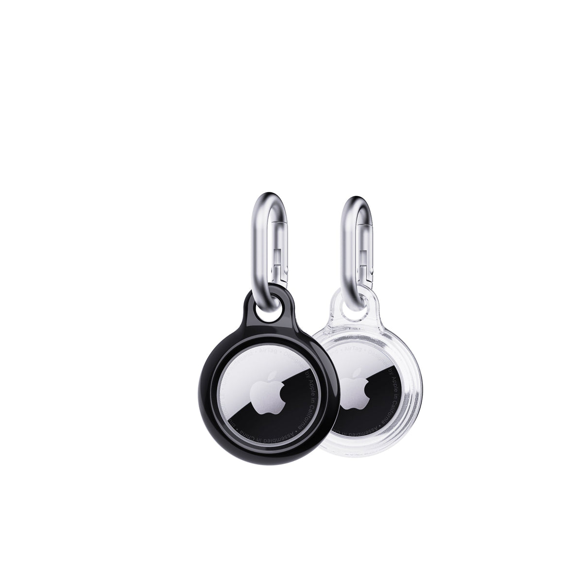EvoPop - Apple AirTag Case Bundle (x2) - Black & Clear