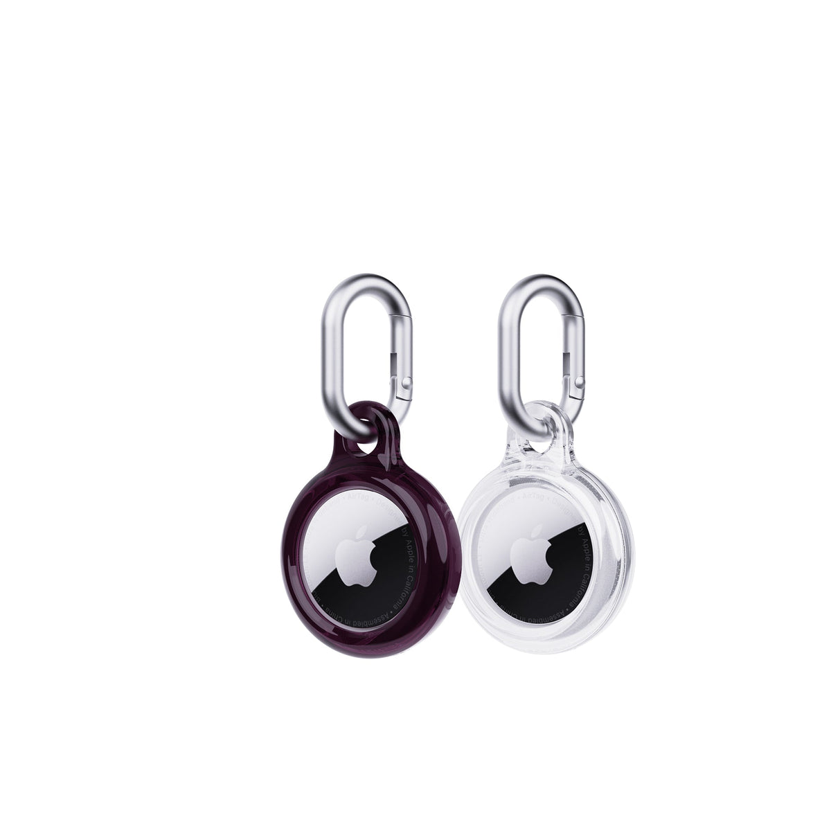 EvoPop - Apple AirTag Case Bundle (x2) - Cherry Lacquer & Clear