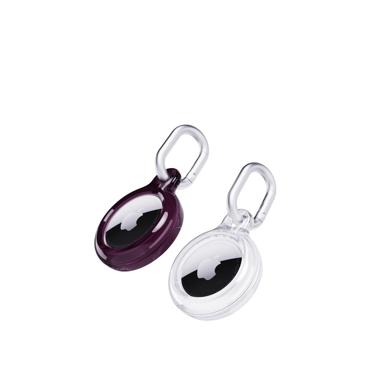 EvoPop - Apple AirTag Case Bundle (x2) - Cherry Lacquer & Clear