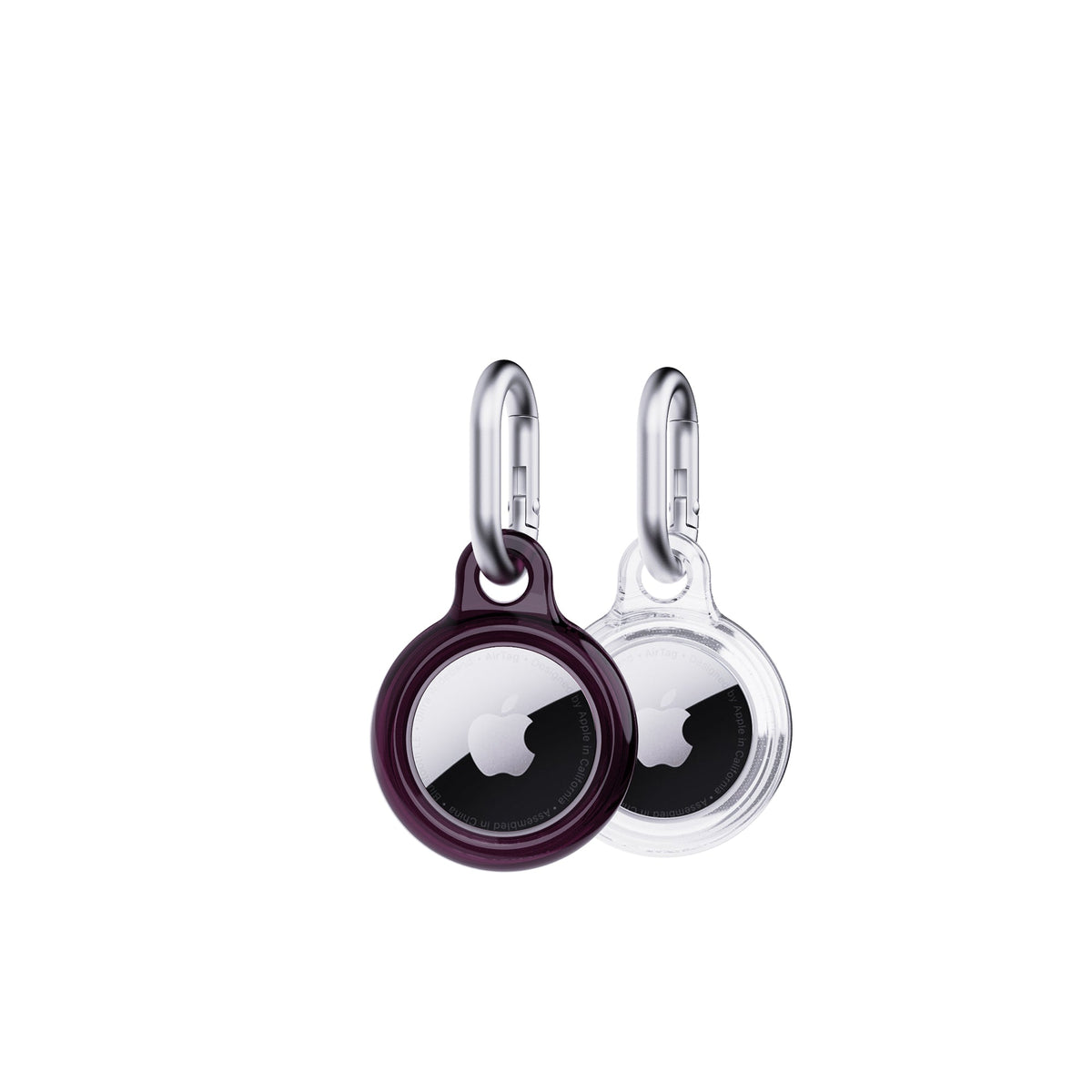 EvoPop - Apple AirTag Case Bundle (x2) - Cherry Lacquer & Clear