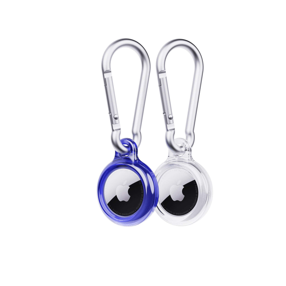 EvoPop - Apple AirTag Case Bundle (x2)  - Electric Blue & Clear