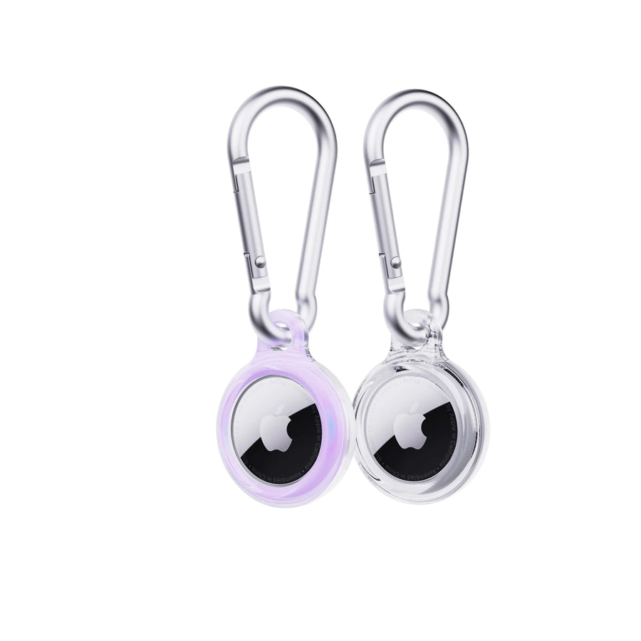 EvoPop - Apple AirTag Case Bundle (x2) - Holographic Purple & Clear