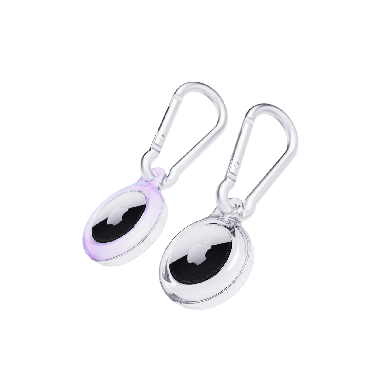 EvoPop - Apple AirTag Case Bundle (x2) - Holographic Purple & Clear