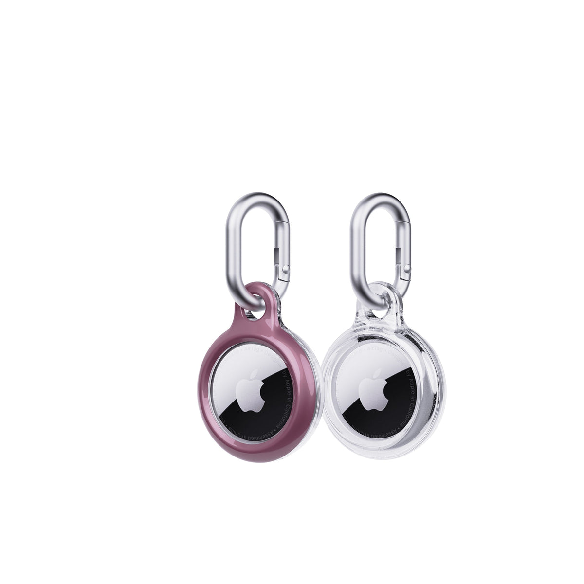 EvoPop - Apple AirTag Case Bundle (x2) - Quartz Pink & Clear
