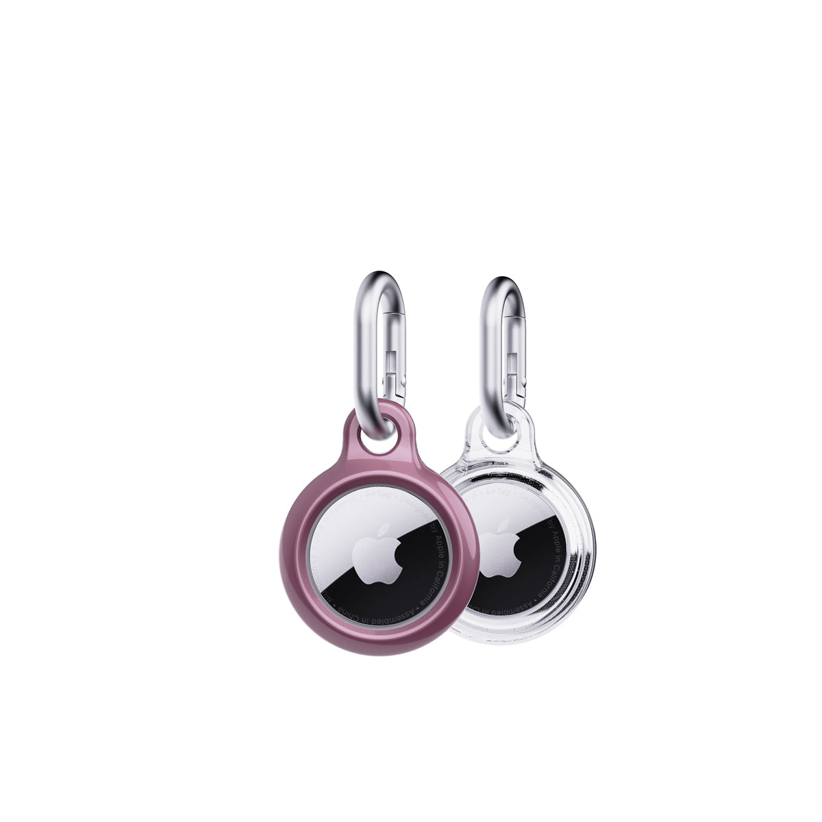 EvoPop - Apple AirTag Case Bundle (x2) - Quartz Pink & Clear