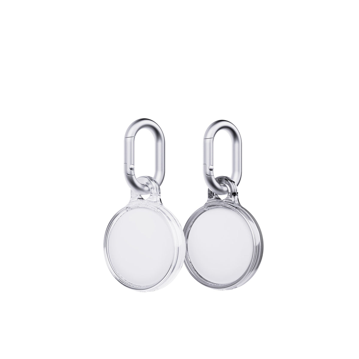 EvoPop - Apple AirTag Case Bundle (x2) - Silver & Clear