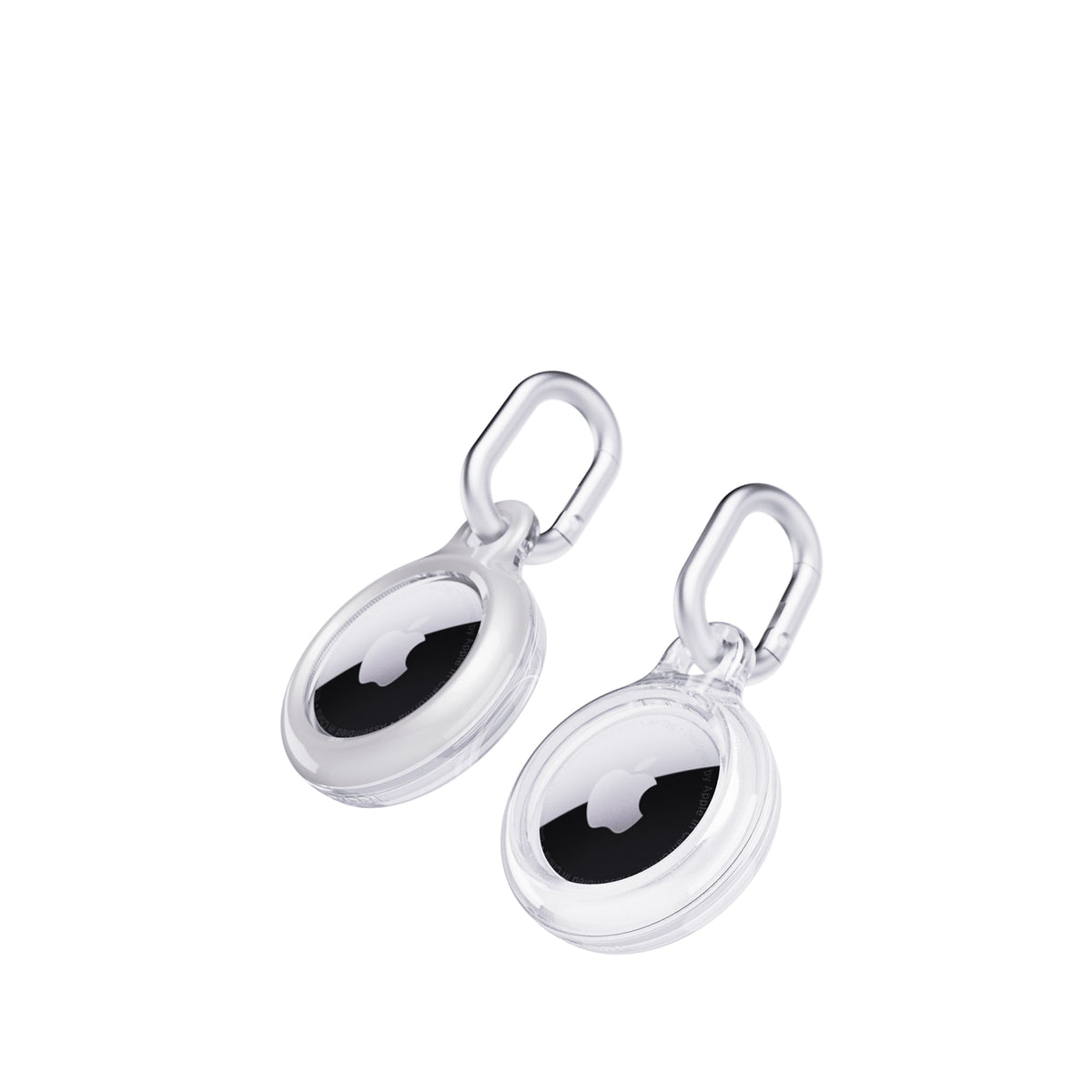 EvoPop - Apple AirTag Case Bundle (x2) - Silver & Clear