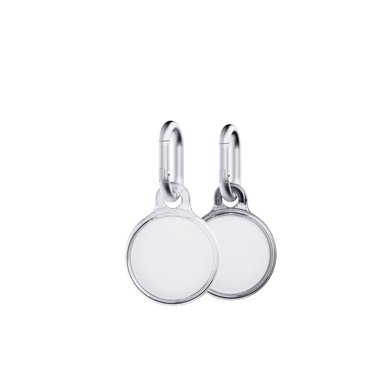 EvoPop - Apple AirTag Case Bundle (x2) - Silver & Clear