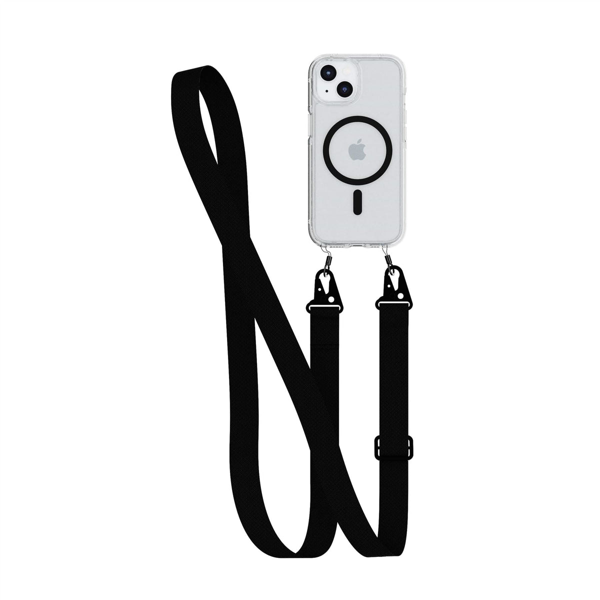 FlexQuartz MagSafe + Cross-Body - Apple iPhone 17e/16e/15/14/13 Bundle - Clear/Black