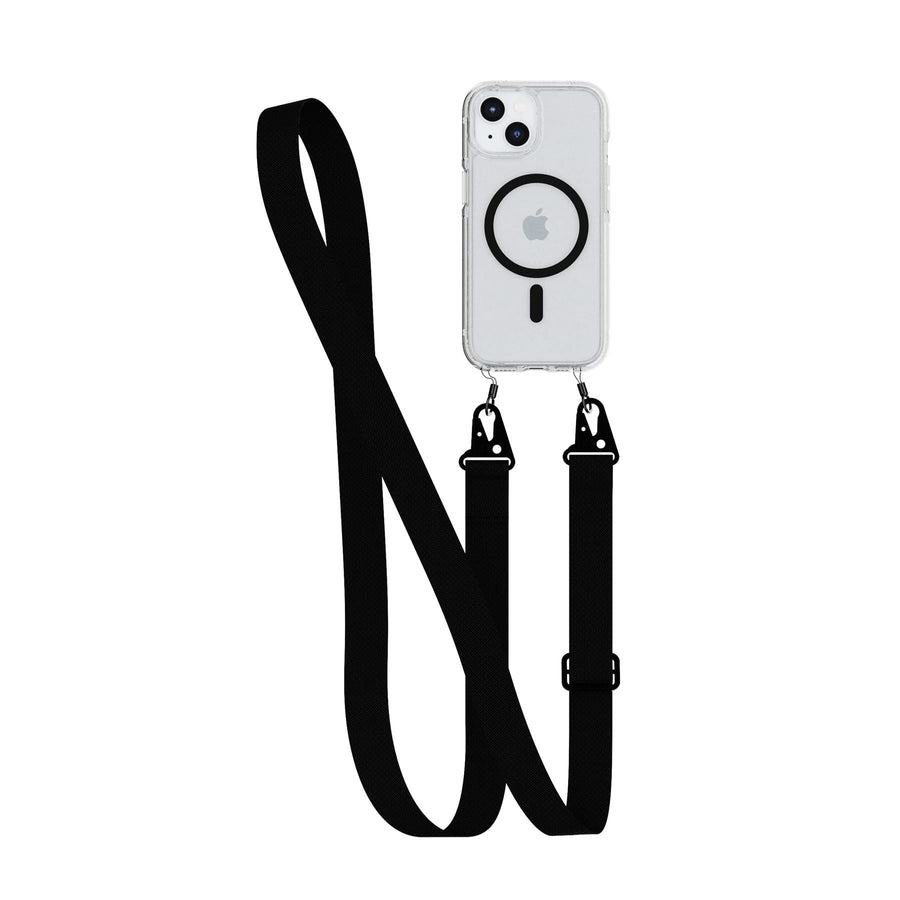 FlexQuartz MagSafe + Cross-Body - Apple iPhone 17e/16e/15/14/13 Bundle - Clear/Black