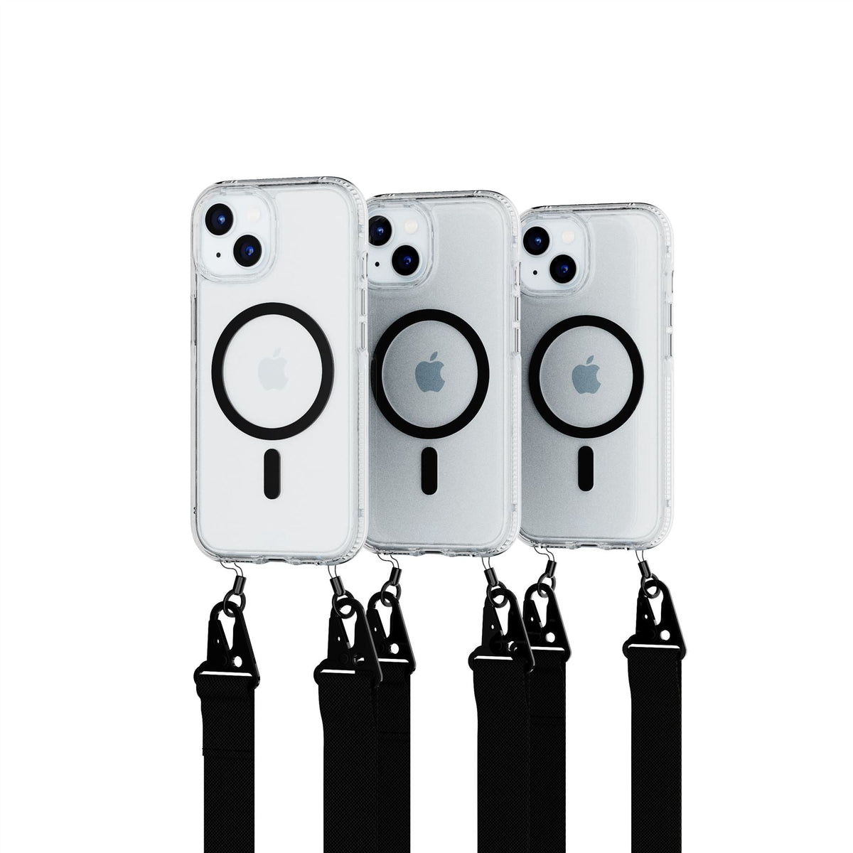 FlexQuartz MagSafe + Cross-Body - Apple iPhone 17e/16e/15/14/13 Bundle - Clear/Black
