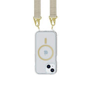 FlexQuartz MagSafe + Cross-Body - Apple iPhone 17e/16e/15/14/13 Bundle - Clear/Gold