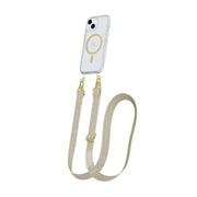 FlexQuartz MagSafe + Cross-Body - Apple iPhone 17e/16e/15/14/13 Bundle - Clear/Gold