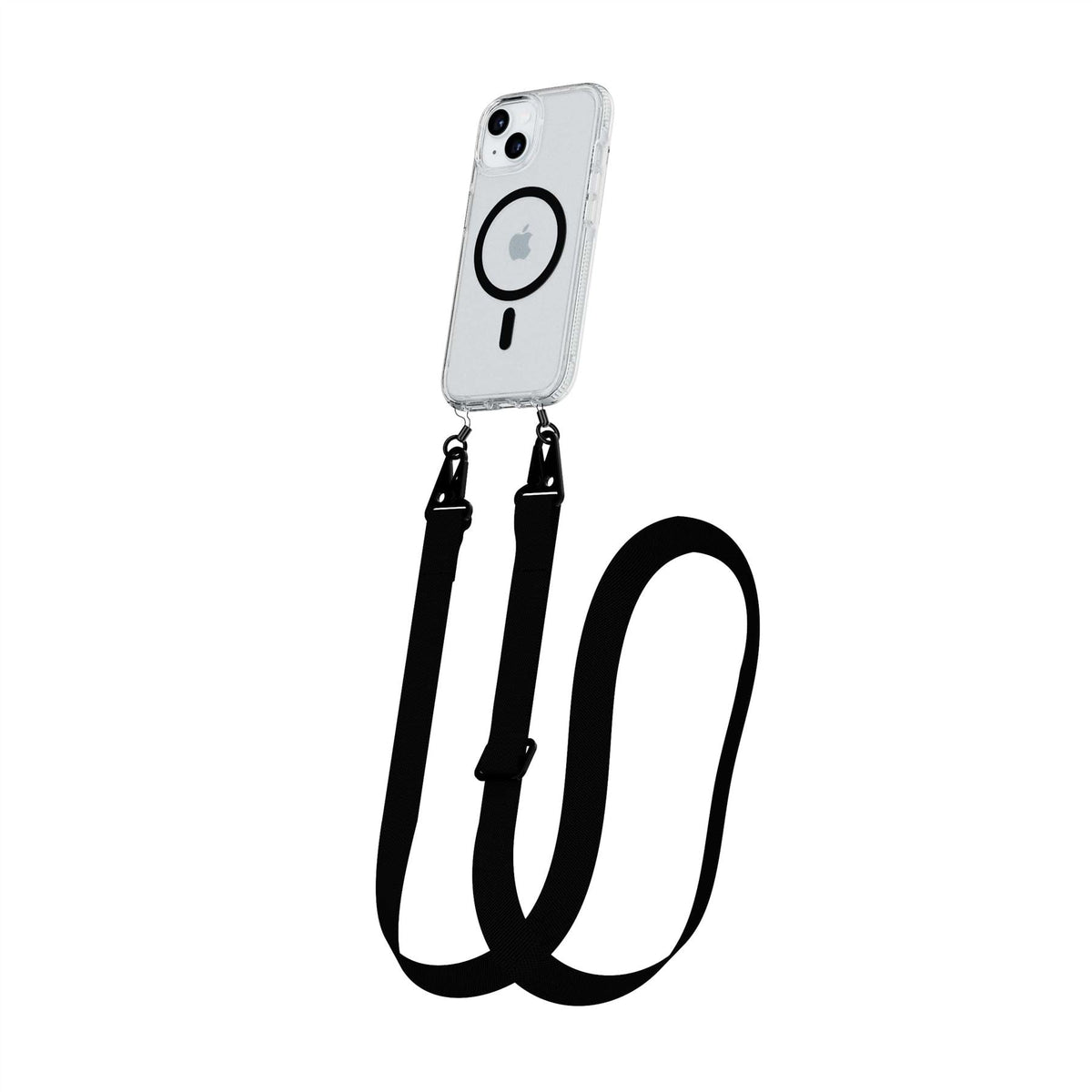 FlexQuartz - Apple iPhone 15 Plus Case MagSafe Compatible with Cross-Body - Black