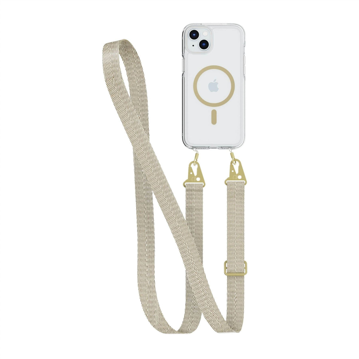 FlexQuartz - Apple iPhone 15 Plus Case MagSafe Compatible with Cross-Body - Gold