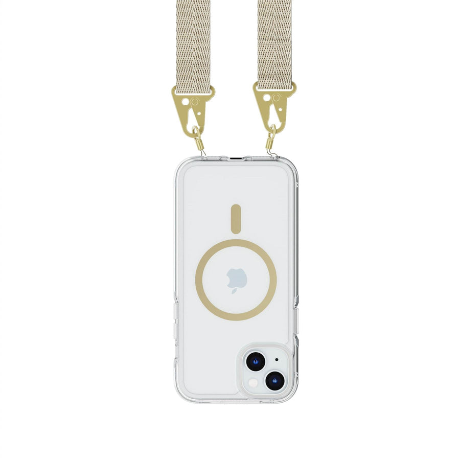 FlexQuartz - Apple iPhone 15 Plus Case MagSafe Compatible with Cross-Body - Gold