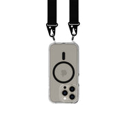 FlexQuartz - Apple iPhone 15 Pro Case MagSafe Compatible with Cross-Body - Black