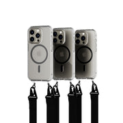 FlexQuartz - Apple iPhone 15 Pro Case MagSafe Compatible with Cross-Body - Black