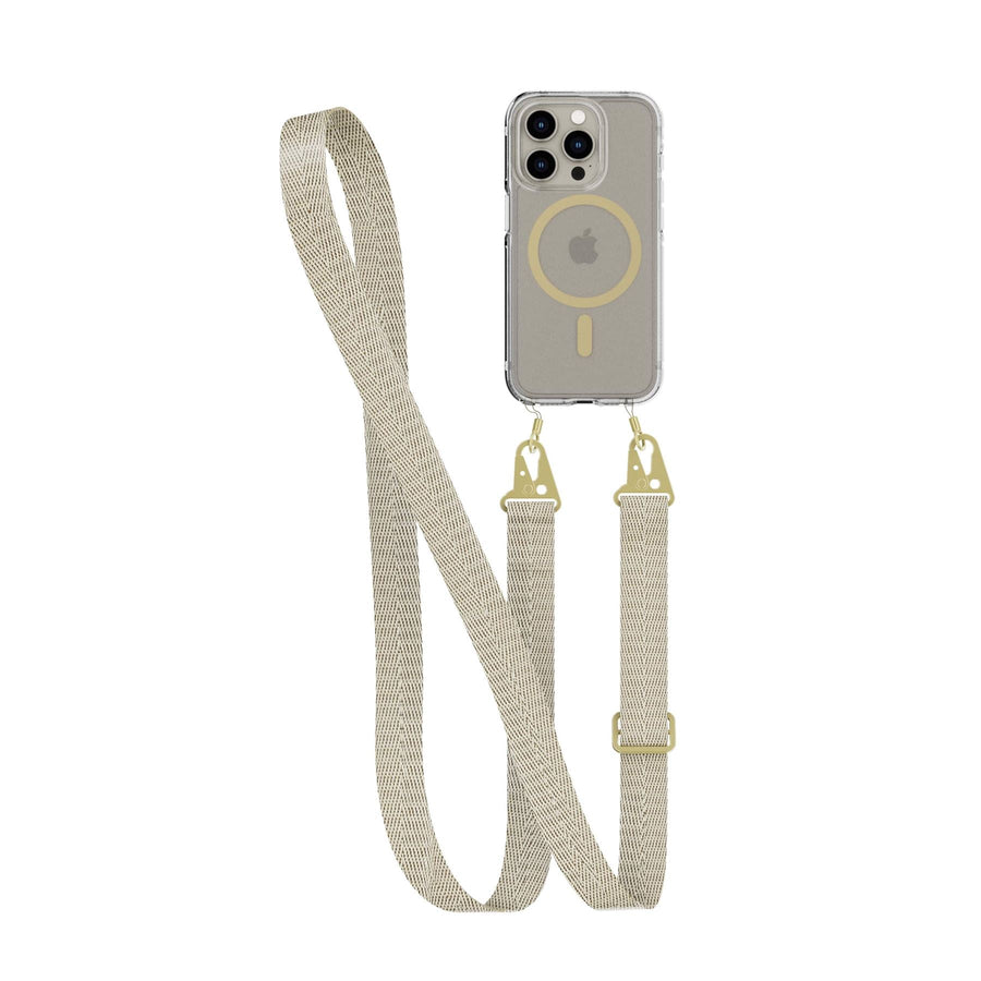 FlexQuartz - Apple iPhone 15 Pro Case MagSafe Compatible with Cross-Body - Gold