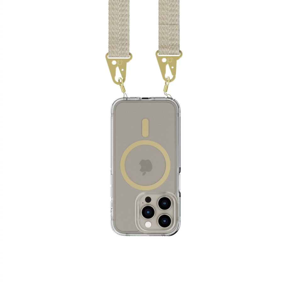 FlexQuartz - Apple iPhone 15 Pro Case MagSafe Compatible with Cross-Body - Gold