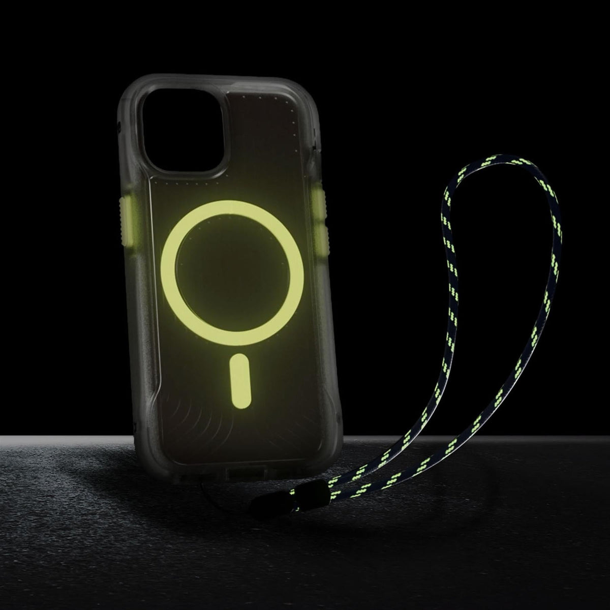 FlexPro MagSafe - Apple iPhone 17e/16e/15/14/13 Case - Clear/Neon (Glow-in-the-Dark)