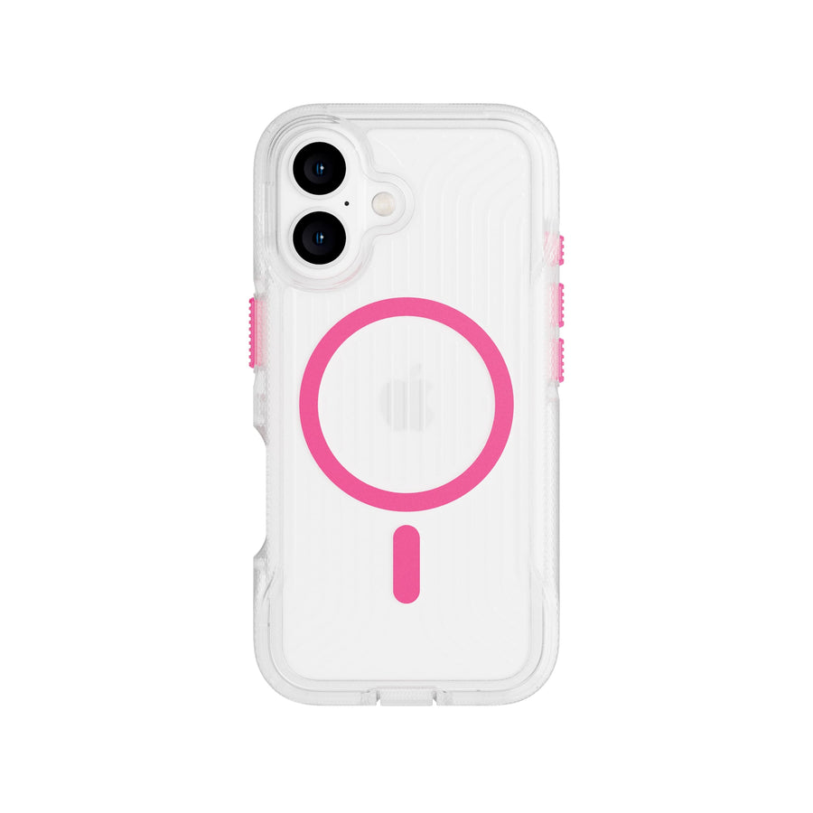 FlexPro - Apple iPhone 16 Case MagSafe Compatible  - Neon Pink/Orange Glow in the Dark